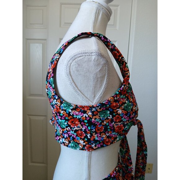 Salty Honey Womens Swimsuit Floral Print 2 Piece Top XXL Bikini Large Beachy - Picture 3 of 16